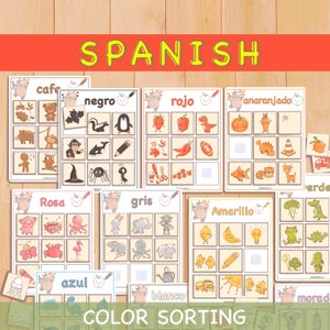 Spanish Color Sorting Activity Montessori Printable Matching Activities Teacher Printable Preschool Worksheets Homeschool Learning Resources