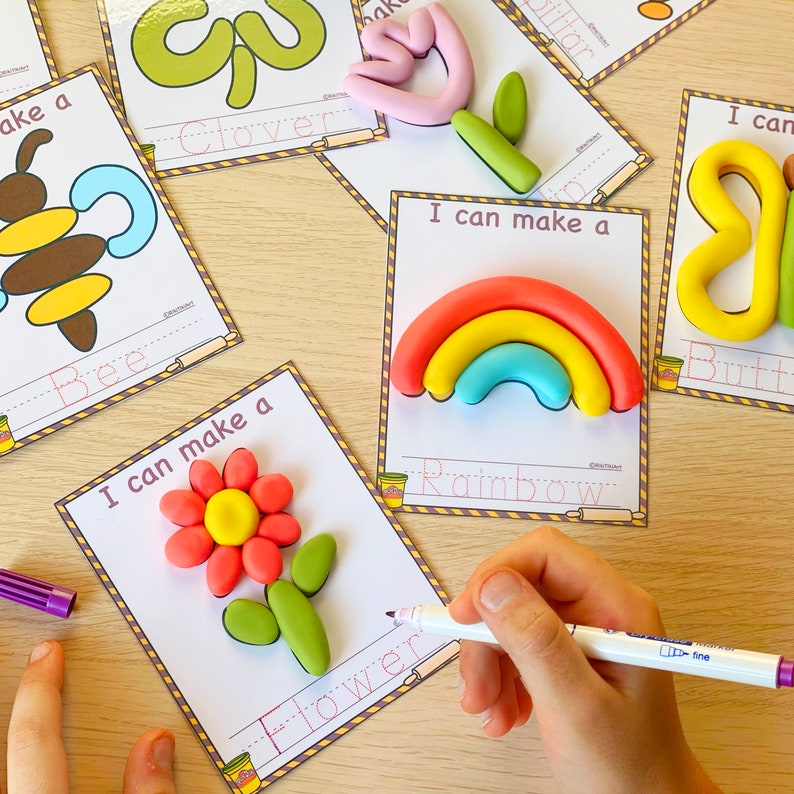 Printable Play Dough Mats Montessori Spring Printables Play Doh Preschool Activities Fine Motor Skills Gift for Toddler image 8