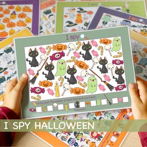 Halloween I Spy Game for Toddler Preschool Worksheets Halloween Printable Activities Kindergarten Pre-K Quiet Time Activity For Kids