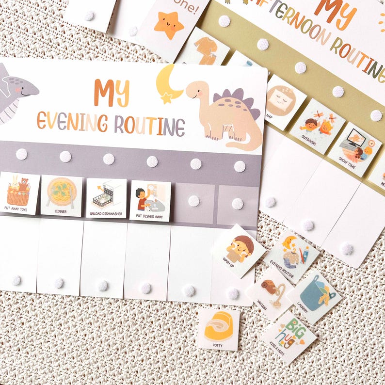 Routine Chore Chart Personalized Daily Flip Chart, Toddler Visual ...