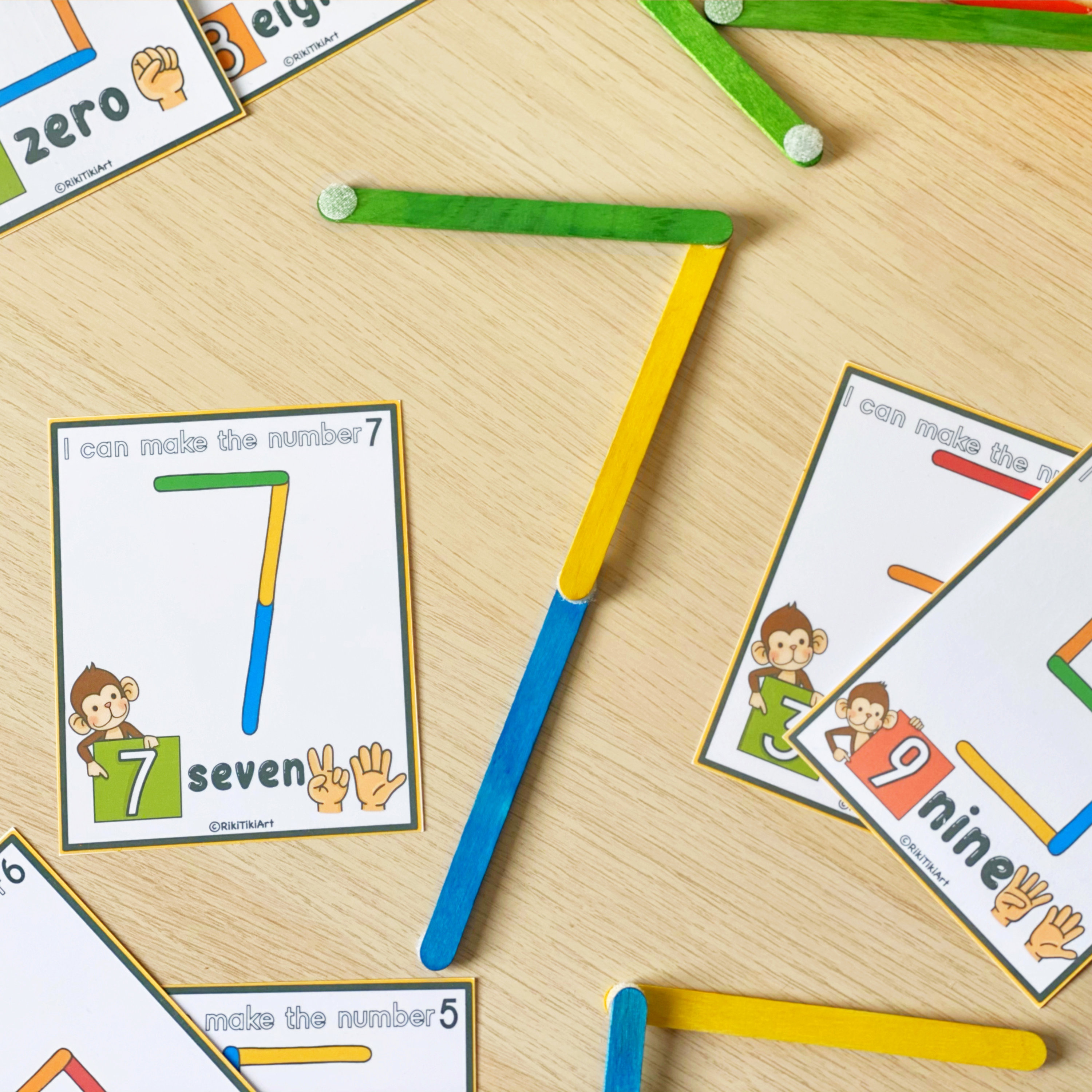 Popsicle Sticks Numbers Activity Game for Toddlers Montessori Etsy