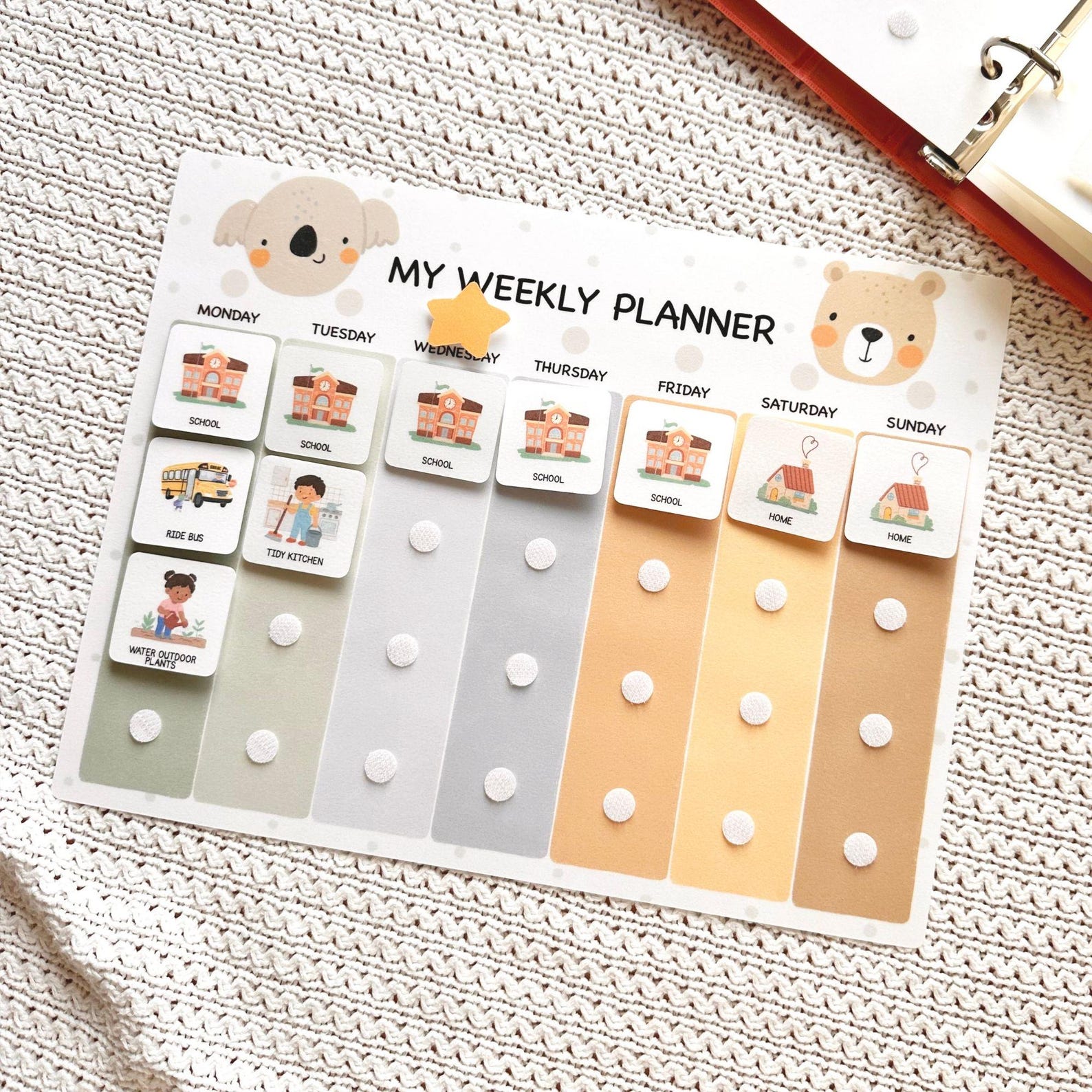Daily Planner Visual Example Visual Weekly Planner for Kids Editable Daily Routine Chart Visual ...
