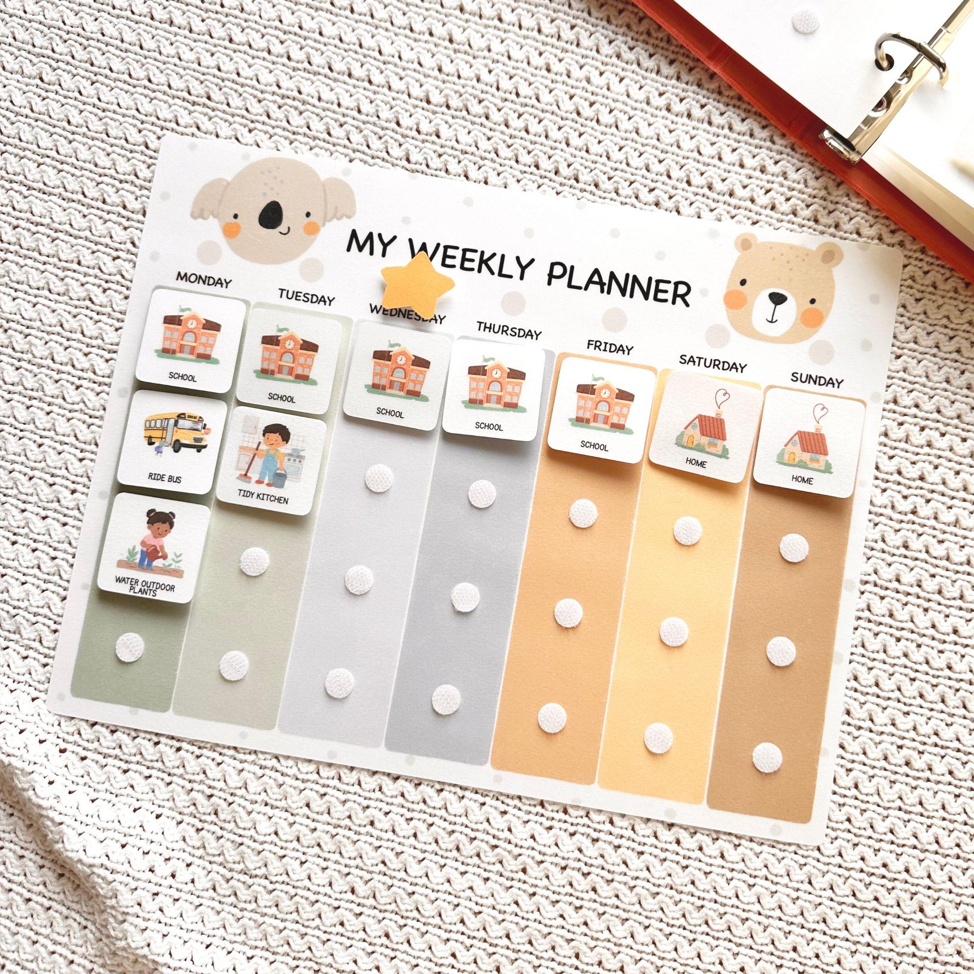 Visual Weekly Planner for Kids Editable Daily Routine Chart Visual ...