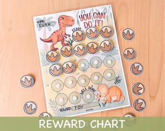 Dinosaur Reward Chart for Kids Printable Behavior Chart for Toddlers Dinosaur Chore Chart for Kids Goals Tracker Preschool To Do List