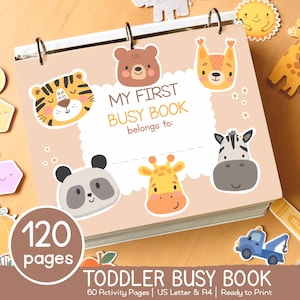 Montessori Busy Book Preschool Activity Book, Printable Toddler Learning Binder, Kids Quiet Book Homeschool Resources