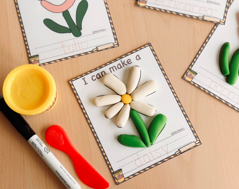 Flowers Play Dough Mats Fine Motor Skills Preschool Toddlers Activity ...