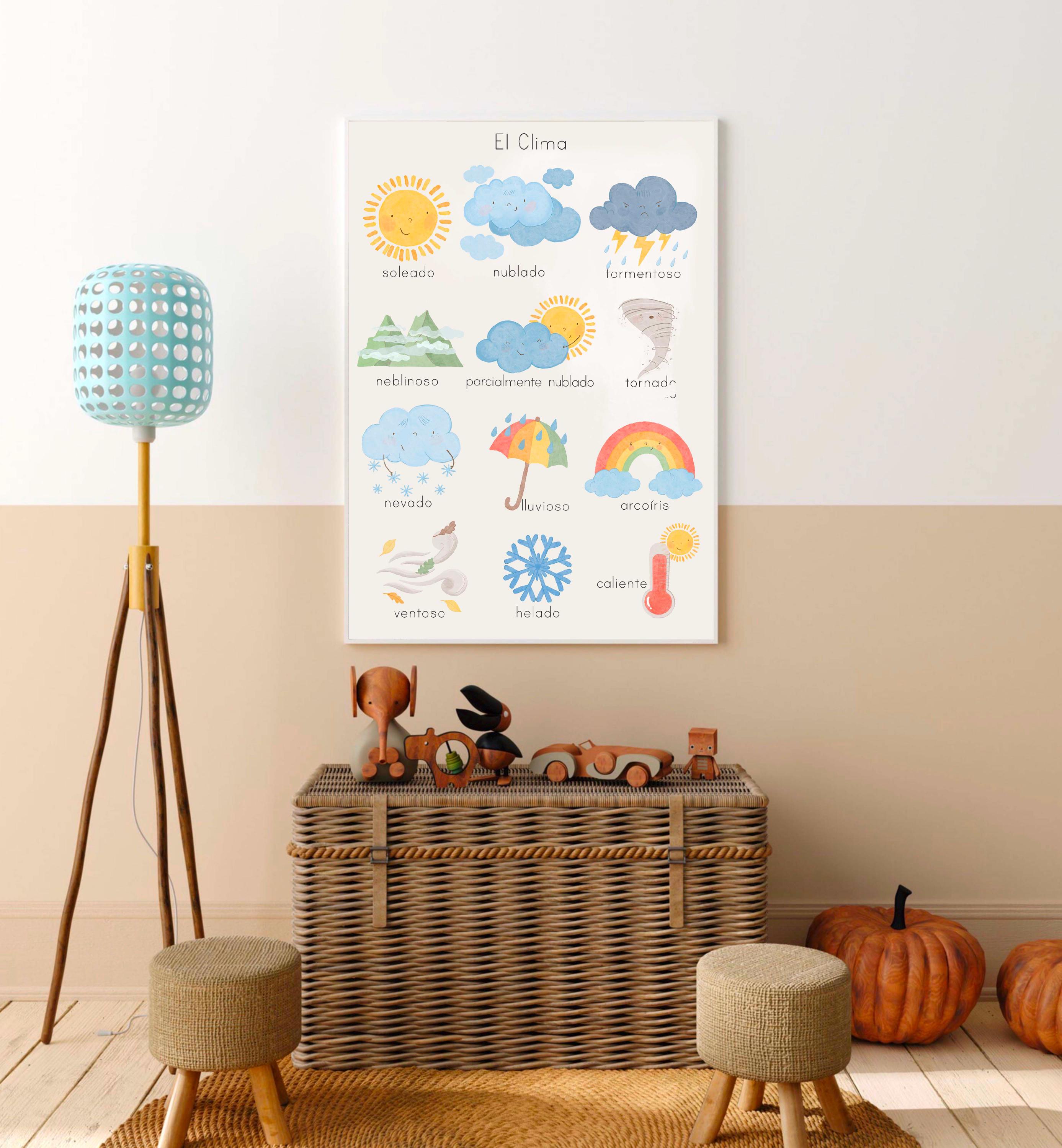 Spanish Weather Poster Homeschool Classroom Decor Spanish Educational ...