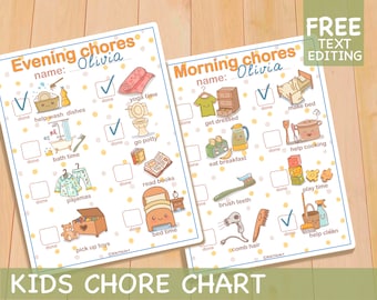 Daily Routine Printable Kids Chore Chart Printable Daily Rhythm, Homeschool Montessori Materials, Toddler Activities