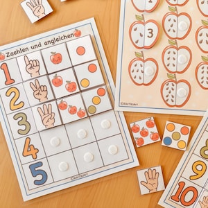 German Math Preschool Worksheets: Count & Match Toddler Activity ...