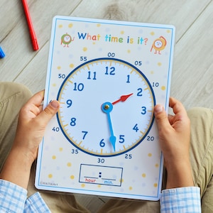 Kids Printable Clock, Printable Preschool Montessori Materials ...