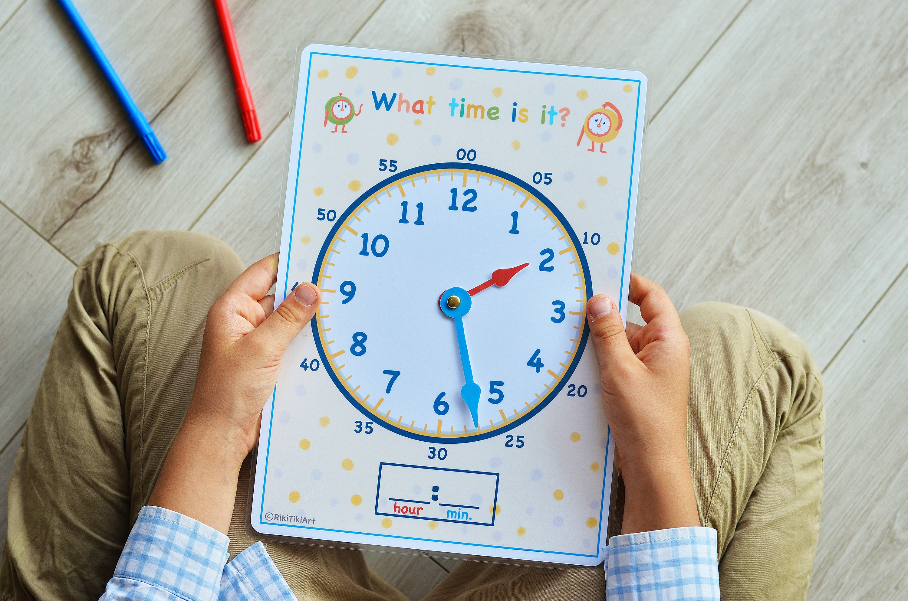 Kids Printable Clock Printable Preschool Montessori | Etsy