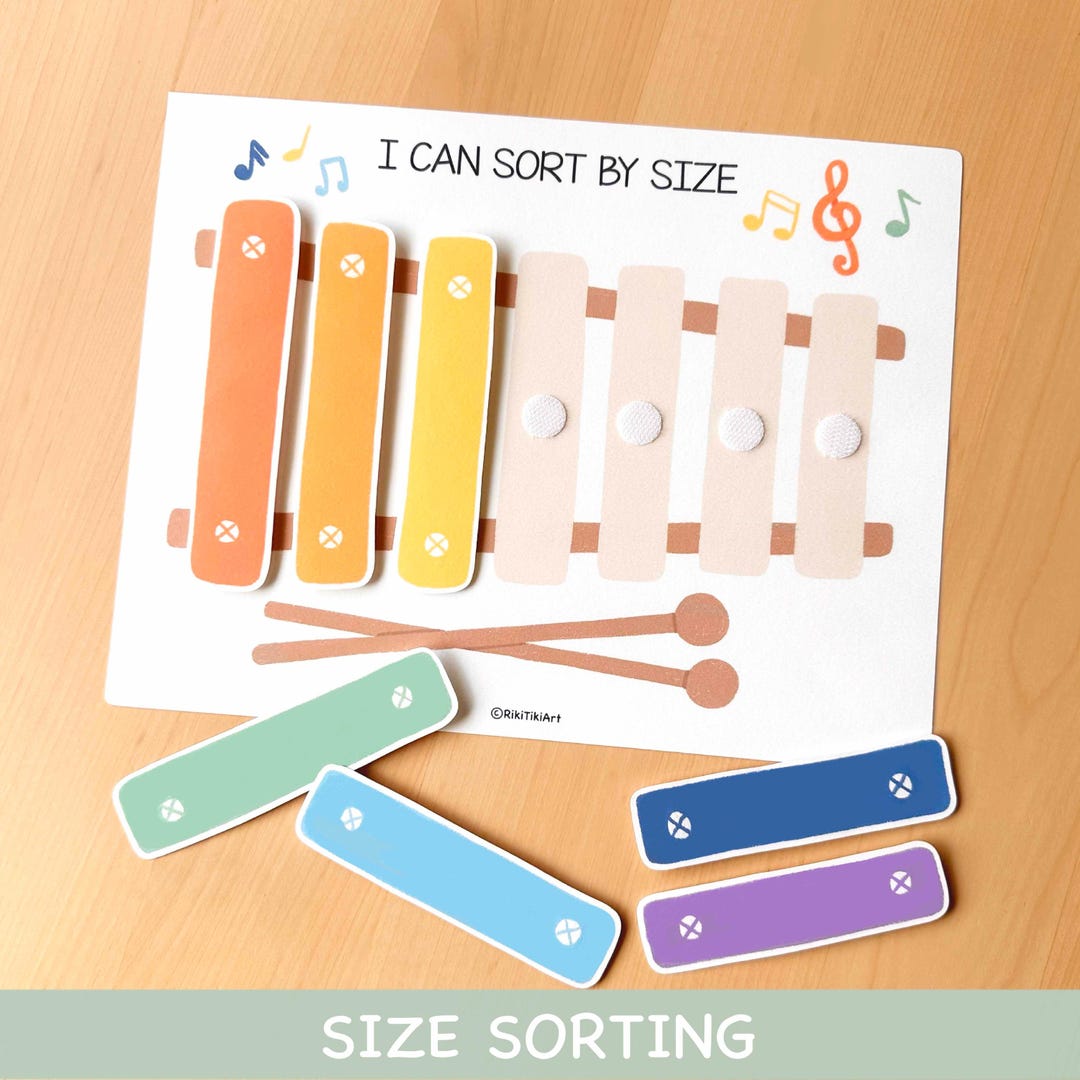 Size Sorting Worksheet Printable Montessori Toddler Activity Xylophone ...