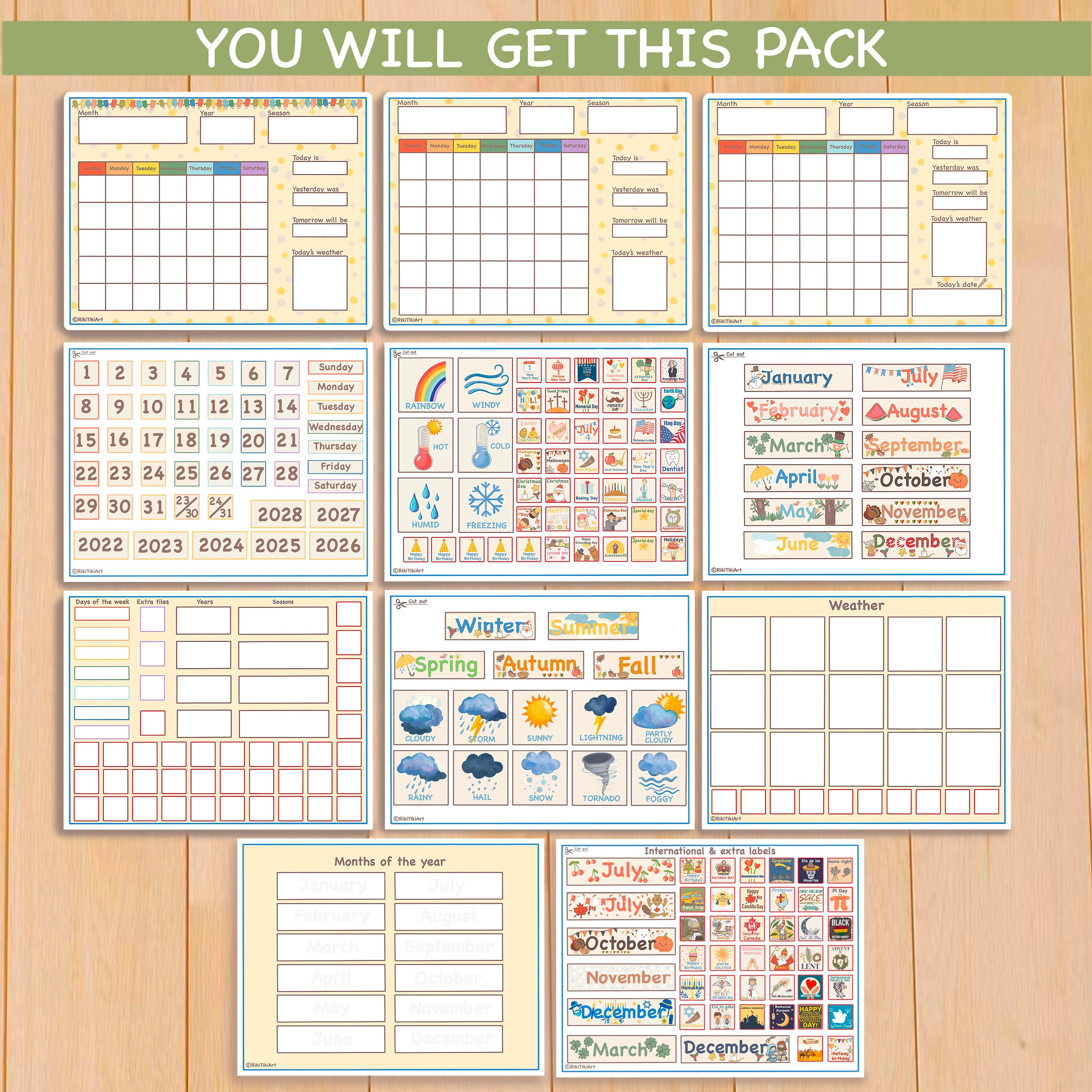 Uh Calendar Spring 2023 Homeschool Wall Calendar Perpetual Calendar Kids Calendar | Etsy Australia