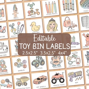 Storage Box Labels Editable Toy Bin Labels Ikea Trofast Labels, Toy Box Organization Playroom Classroom Daycare Toy Storage Labels