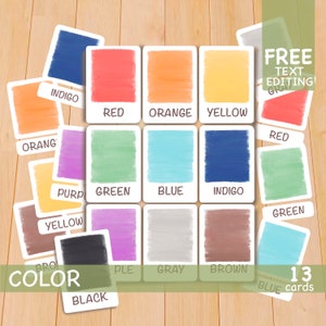 Color Flashcards, Homeschool Montessori Materials, Toddler Flash Cards