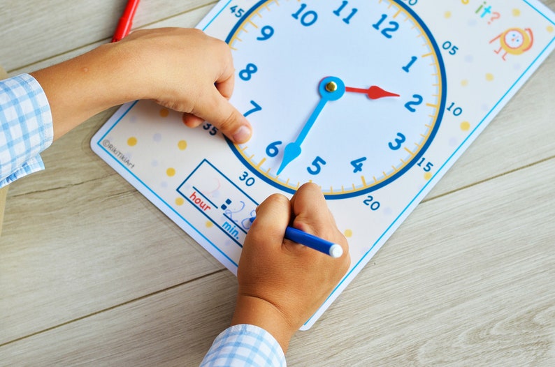 Kids Printable Clock Printable Preschool Montessori - Etsy