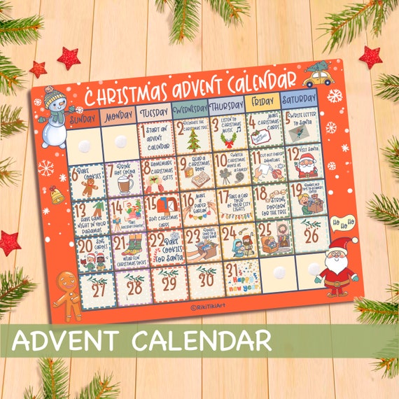Printable Advent Calendar Numbers DIY Christmas Countdown