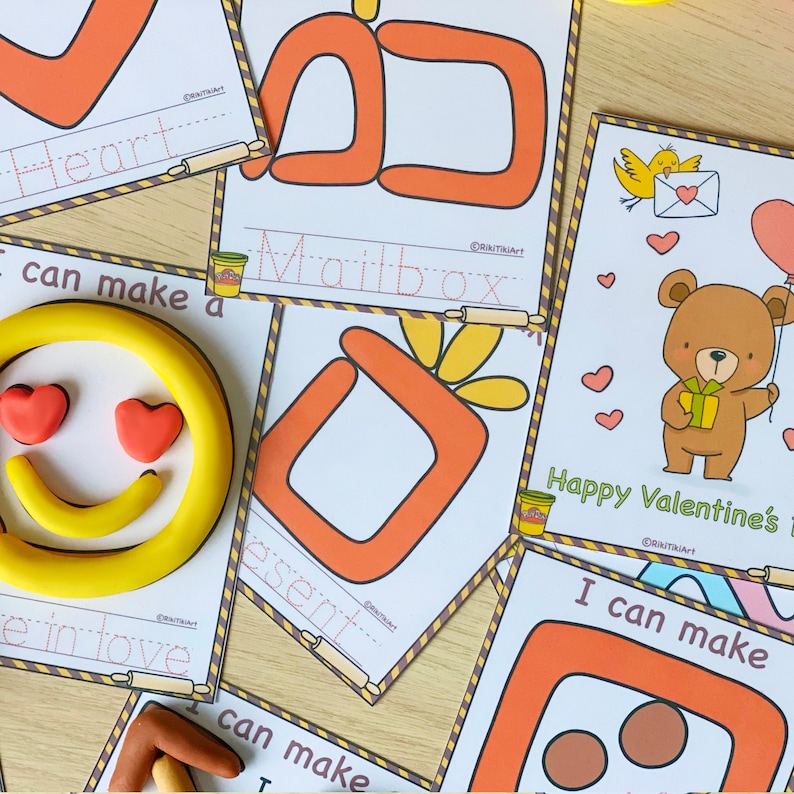 Valentines Day Play Dough Mats Printable Play Doh Activity Fine Motor ...
