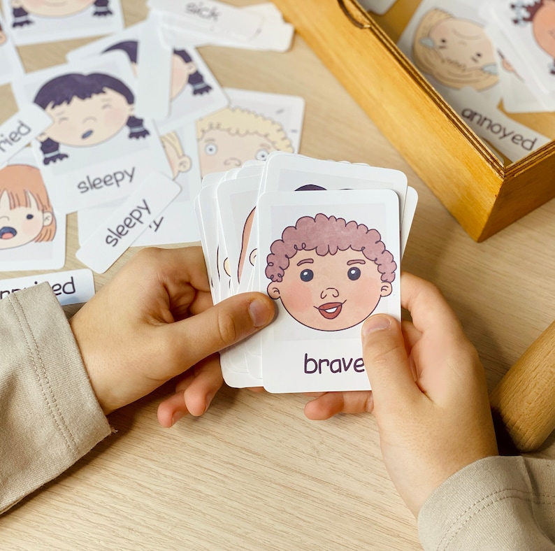 Emotions Flashcards Montessori Printable Learning Resources Etsy