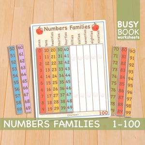 Counting Practice Number 1-100 Montessori Math Activity Preschool Curriculum Kindergarten Homeschool Printable