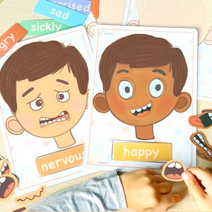 Emotions Activity for Kids Boy Version Toddler Emotions Chart Homeschool Autism Activities Feelings Chart Printable Preschool Worksheets image 5