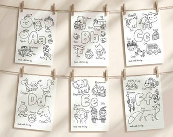 Alphabet Coloring Baby Shower Activity Baby's First Alphabet Book Guest Book Keepsake Baby Shower Book Memory Book