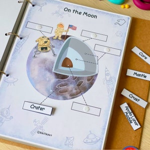 Solar System Busy Book Outer Space Learning Binder Personalized Space Book Printable Preschool Worksheets Flash Cards Homeschool Resources image 7