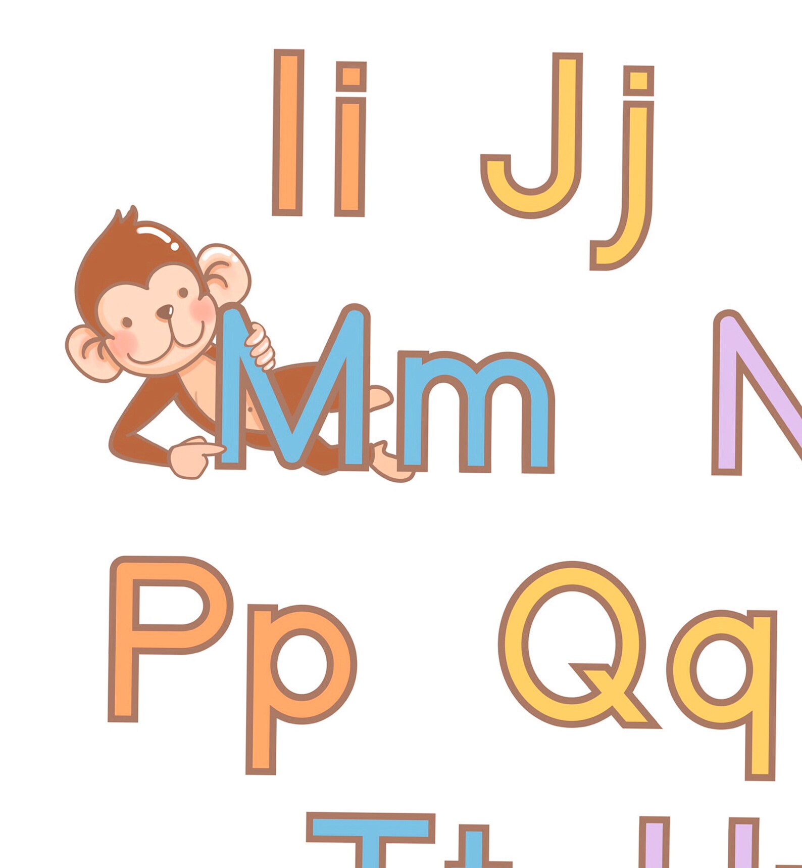 Rainbow ABC Poster Printable Nursery Wall Art Toddler - Etsy