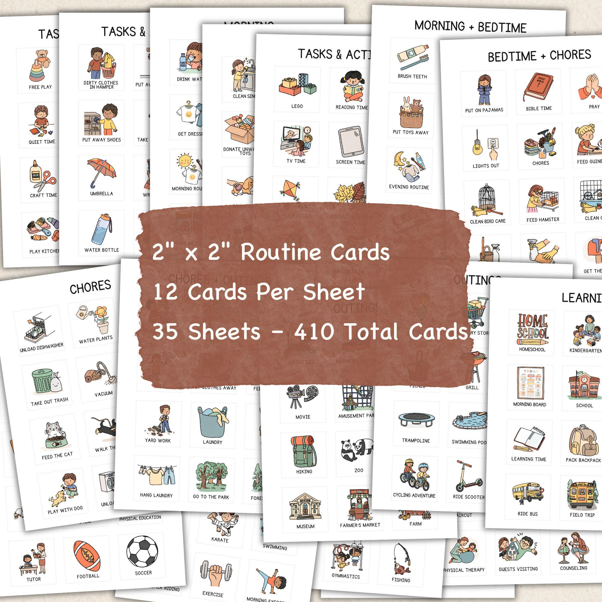 Toddler Routine Chart Visual Schedule, Editable Daily Routine Cards for ...