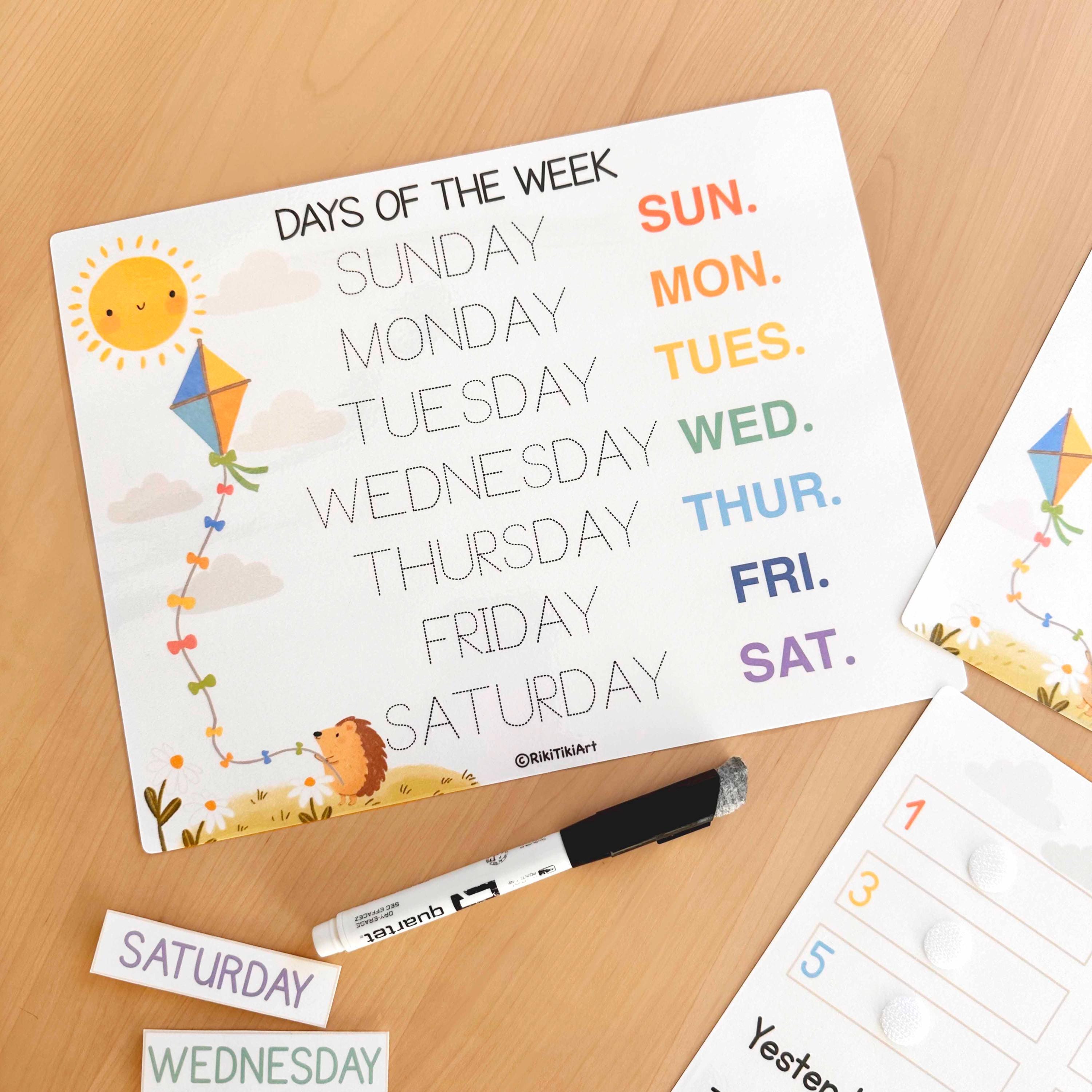 Weekdays Chart.pdf Days of the Week Chart Wheel, Montessori Preschool Worksheets ...