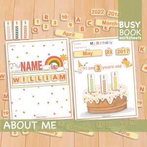 ABOUT ME Pre-k Learning Folder, Toddler Activities Printable Preschool Kindergarten Homeschool Activity Worksheets