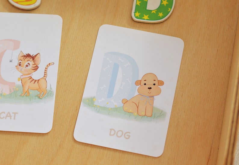 Alphabet Cards, Preschool Curriculum, Alphabet Flashcards, Homeschool Montessori Materials, ABC Flash Cards, Beginning Sounds image 6