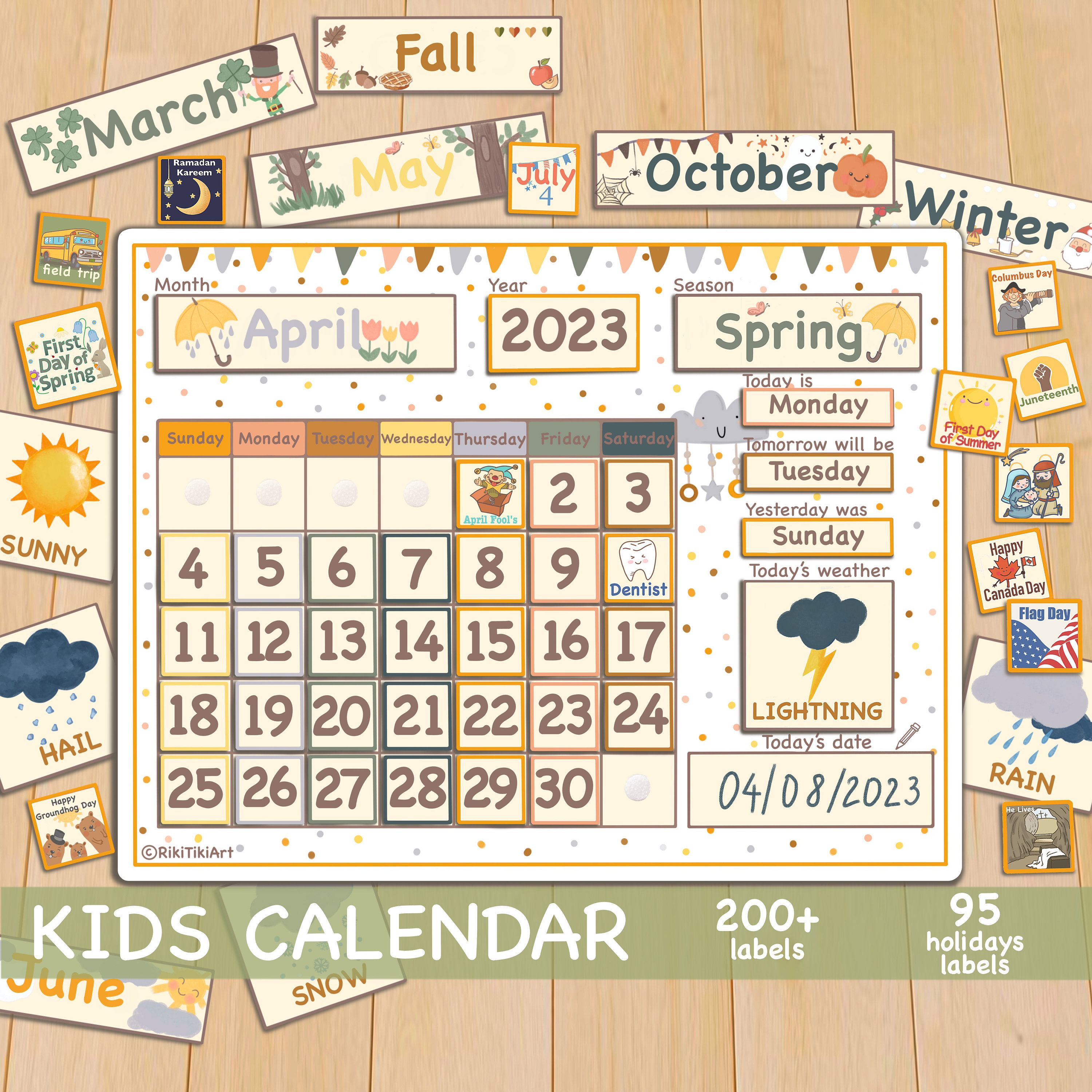 Kids Weekly Calendar Cute Colorful Printable Children's -  Portugal