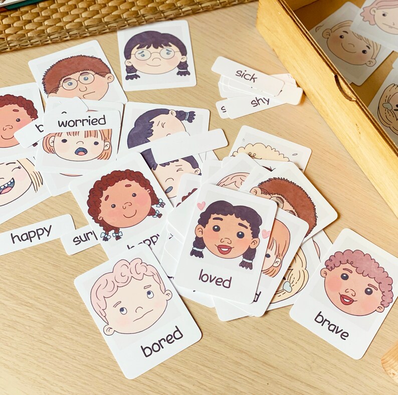 Emotions Flashcards Montessori Printable Learning Resources Etsy