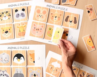 Animal Matching Game: Printable Picture Puzzle for Toddlers (PDF Download