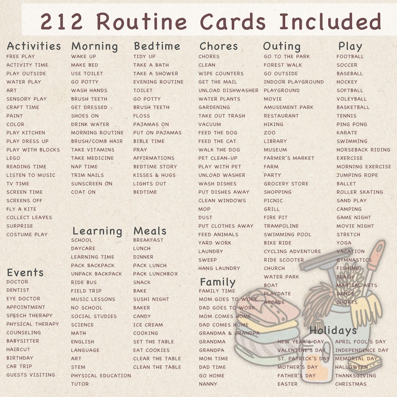 Family Routine Cards Daily Routine Cards for Kids - Visual Schedule, Toddler & Montessori ...