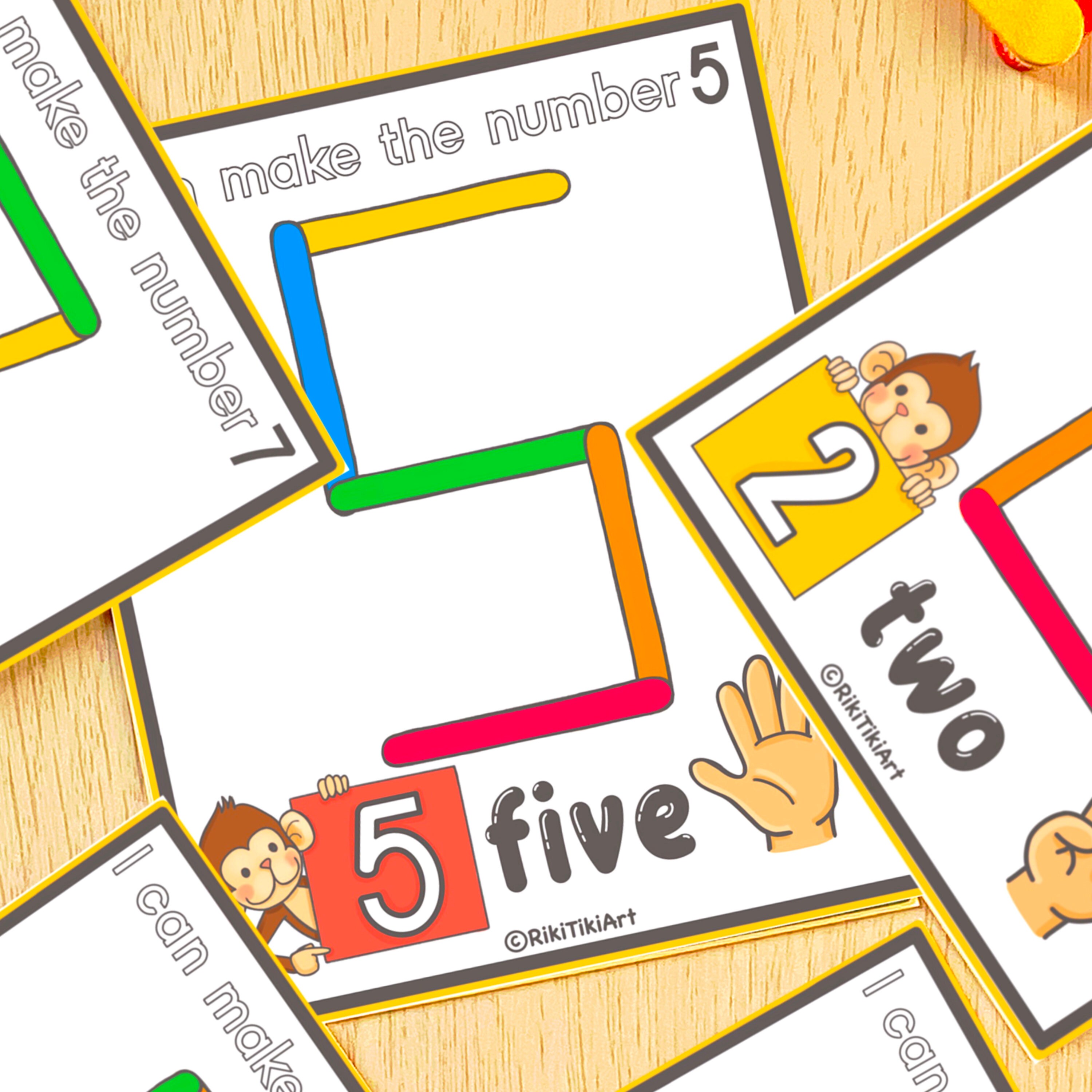 Popsicle Sticks Numbers Activity Game for Toddlers Montessori Etsy