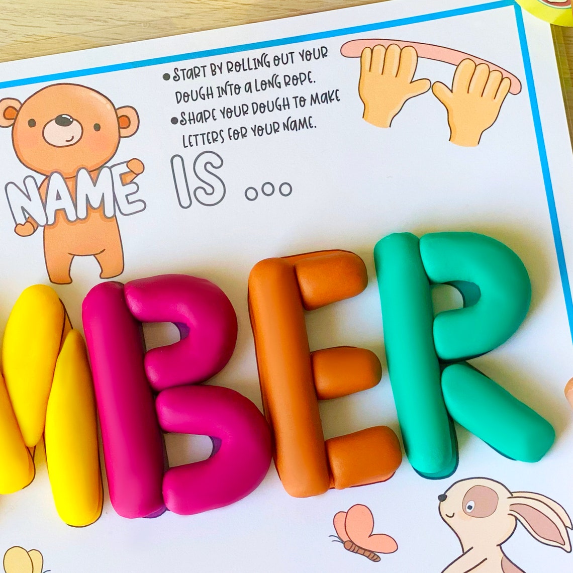 Custom Name Play Doh Mat Printable Toddler Activities Play Dough ...
