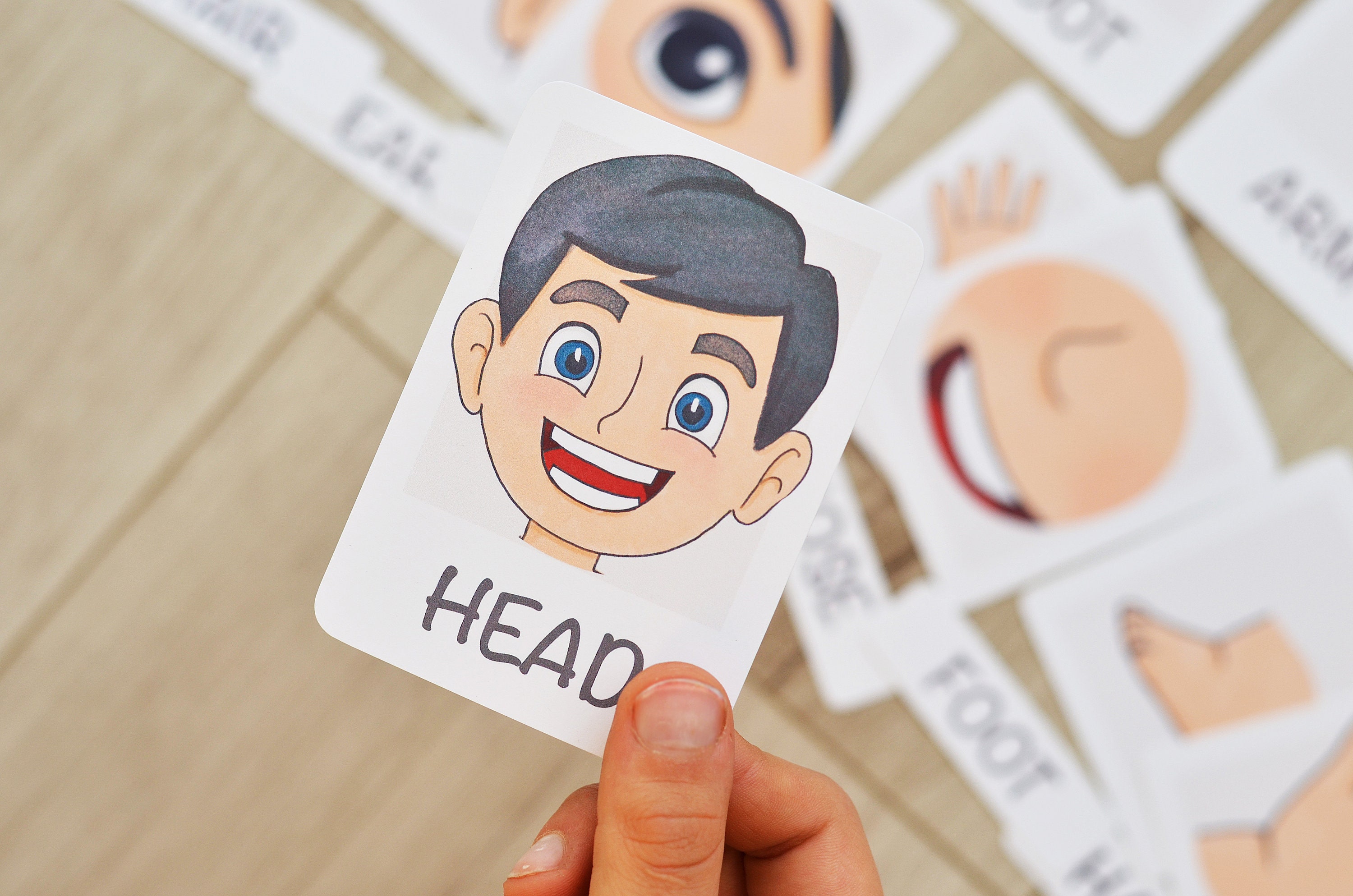 Toddler Flash Cards Body Parts Flashcards Homeschool Etsy