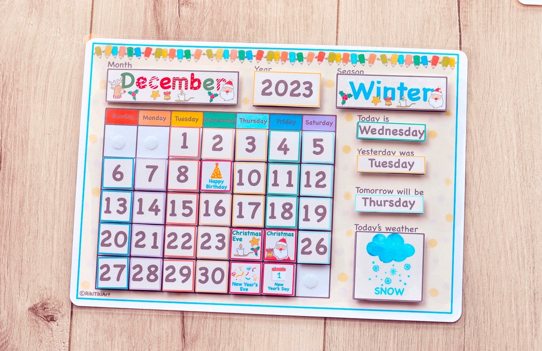 Homeschool Wall Calendar Perpetual Calendar Kids Calendar