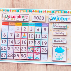 Homeschool Wall Calendar Perpetual Calendar Kids Calendar, Classroom Calendar Busy Binder, Montessori Materials Printable Calendar