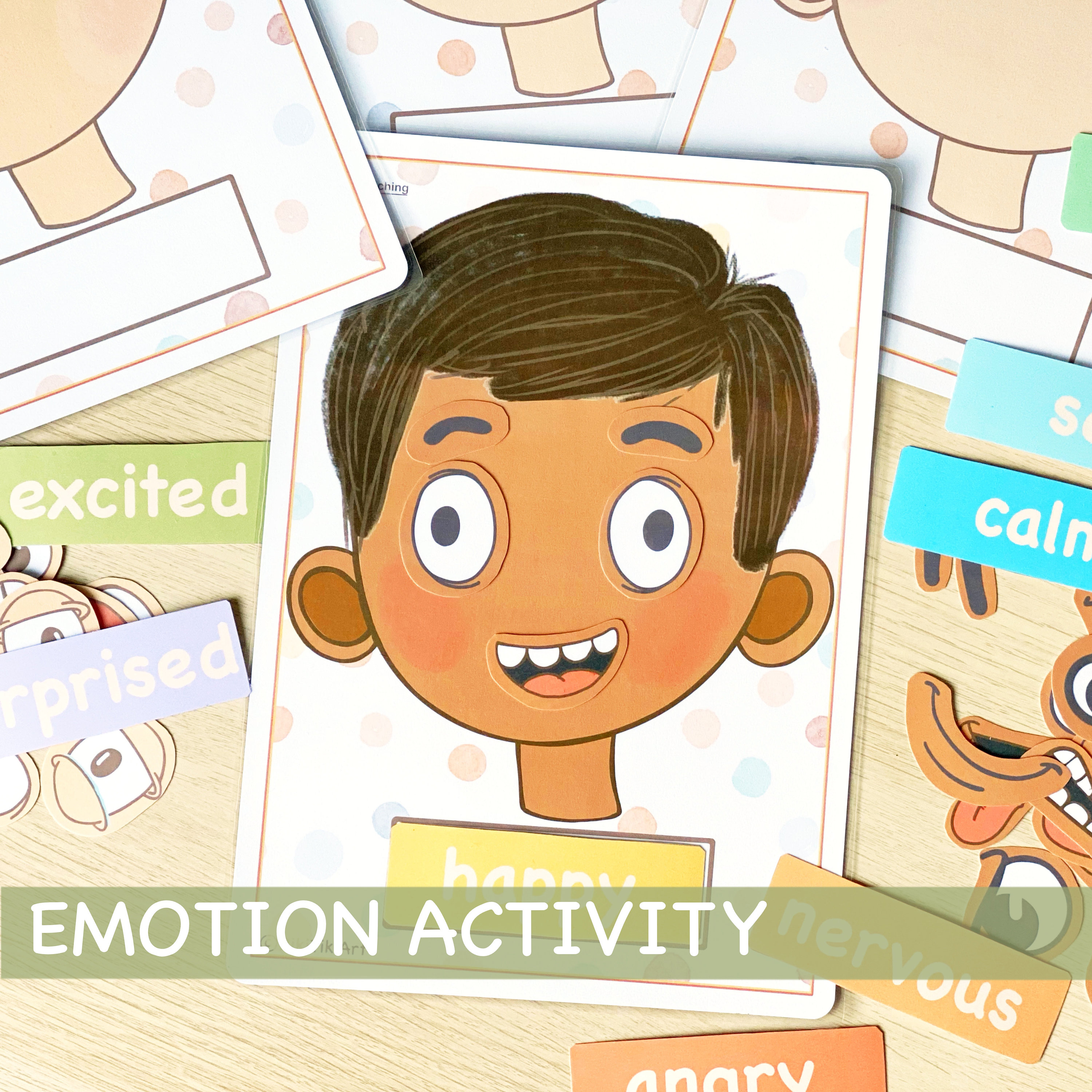 Emotions Activity for Kids Boy Version Toddler Emotions Chart ...