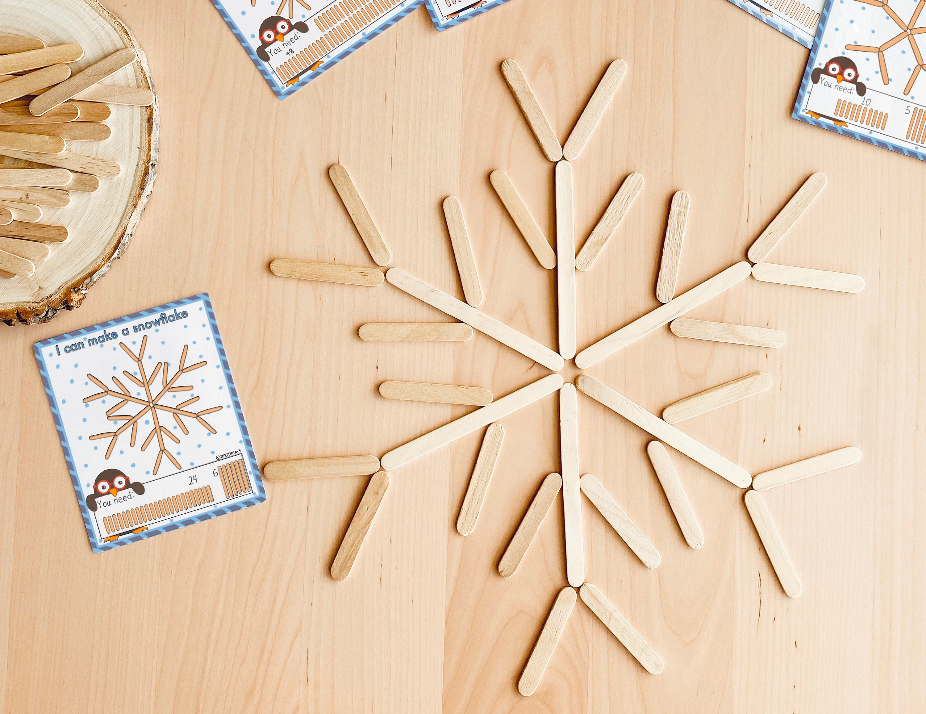 Popsicle Stick Snowflake Winter Craft for Kids – The Art Kit