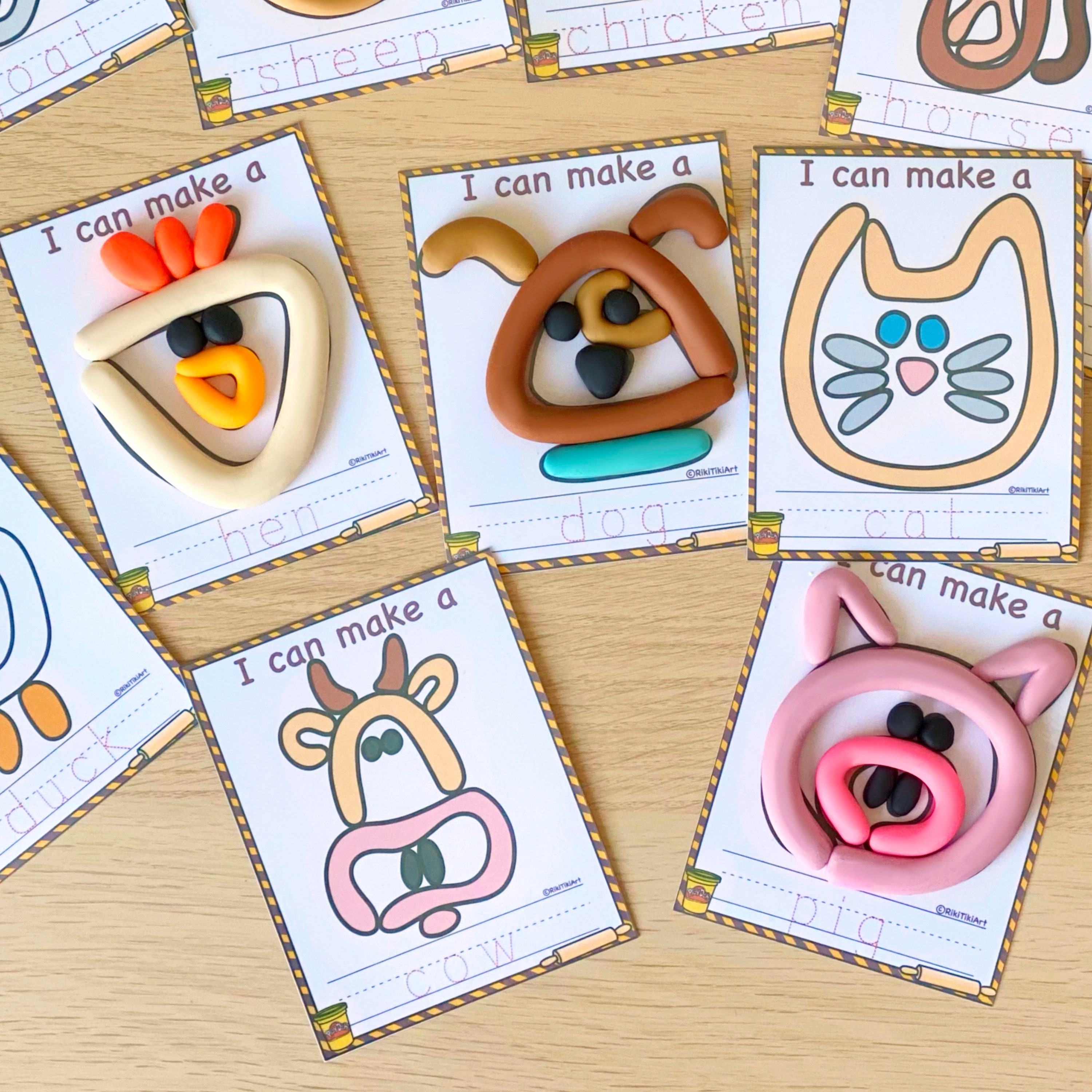 farm-animals-play-doh-mats-visual-cards-printable-play-dough-etsy-india
