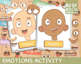 Emotions Toddler Activities, Printable Montessori Materials, Kindergarten Homeschool Preschool Learning Folder