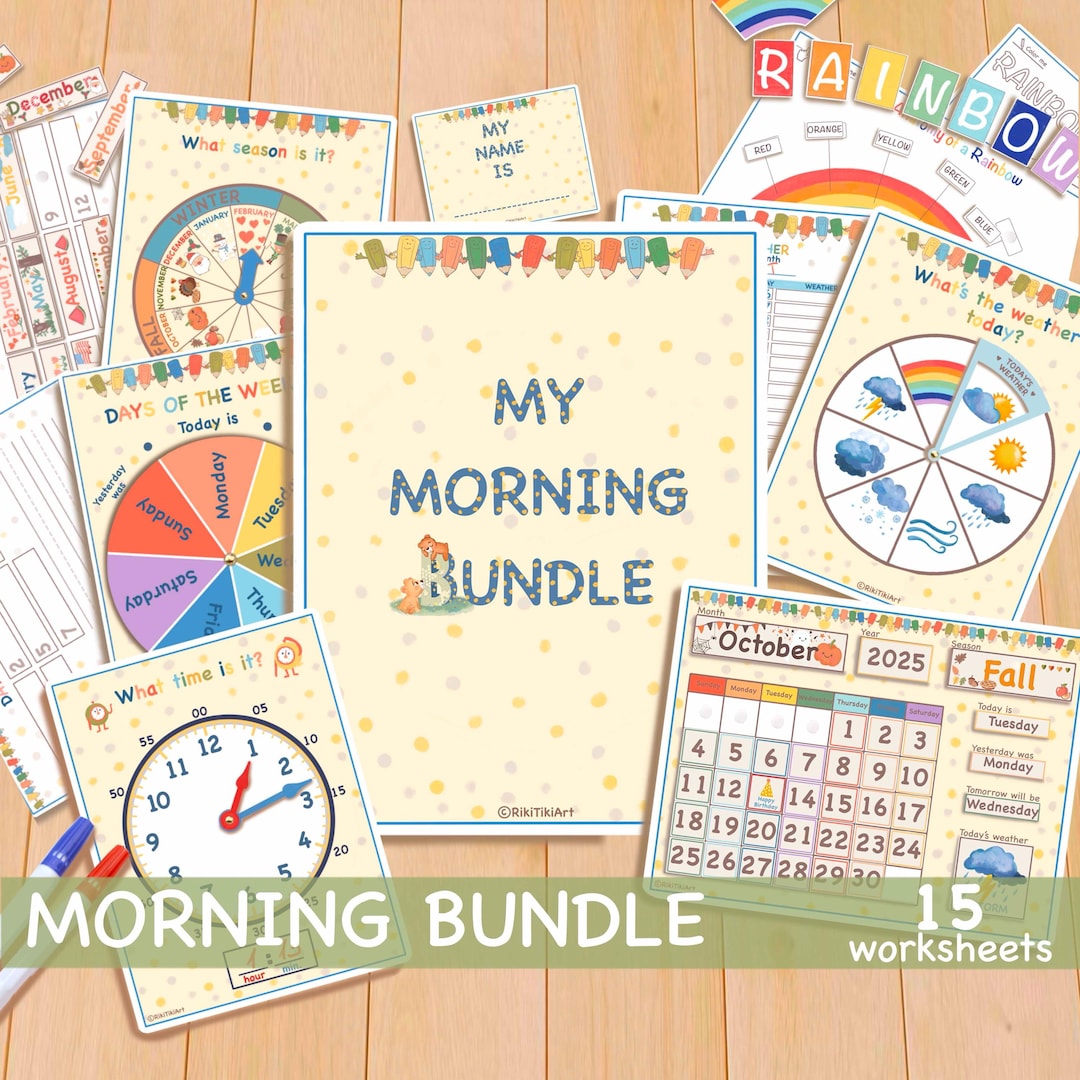 Busy Book - My Morning Bundle, Circle Time Printable Preschool ...