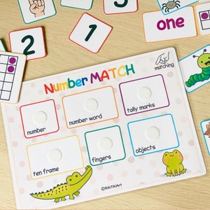 Montessori-telactiviteit voor peuters Oefen met nummervergelijking 1 tot 10 Leermiddelen Kleuterschool Werkbladen Thuisonderwijs afbeelding 3