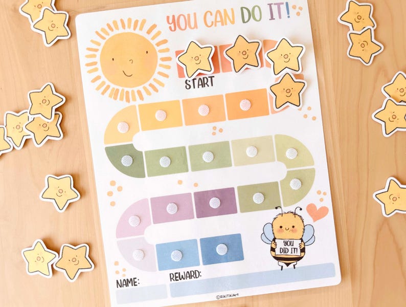 Printable Reward Chart for Kids Toddler Goal Chart Printable Kids Routine Chart Colourful Rainbow Behavior Daily Chore Chart for Toddlers image 5