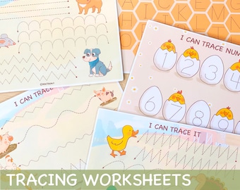 Tracing Worksheets Toddler Handwriting Practice Sheets Kindergarten Pre-K Homeschool Resources Toddler Activities Busy Book Pages
