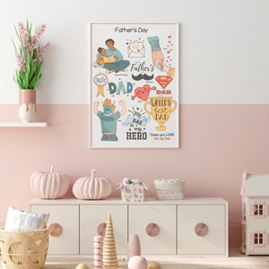 Fathers Day Poster Homeschool Educational Classroom Wall Art Father's Day Preschool Playroom Downloadable Prints Printable Kids Room Decor image 4
